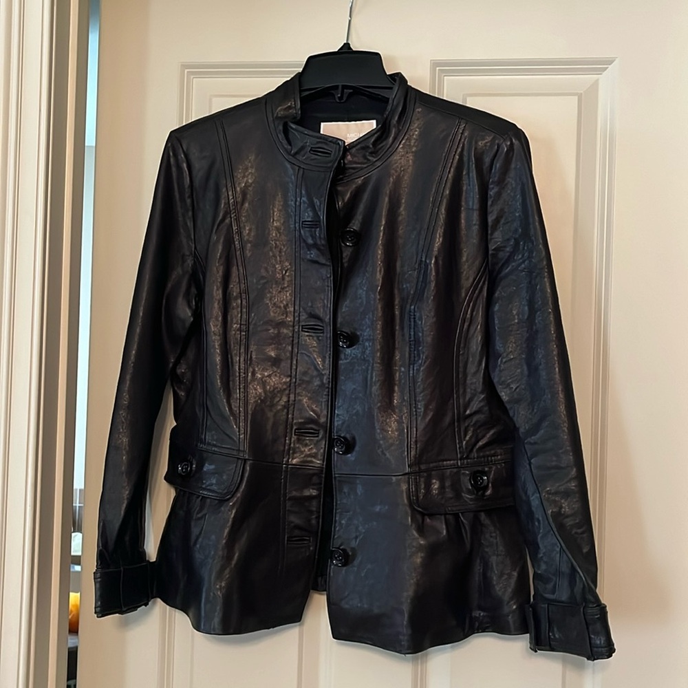 Michael Kors leather jacket. Size M , fits US6-8